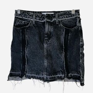 Zara Charcoal Frayed Hem Mini Skirt